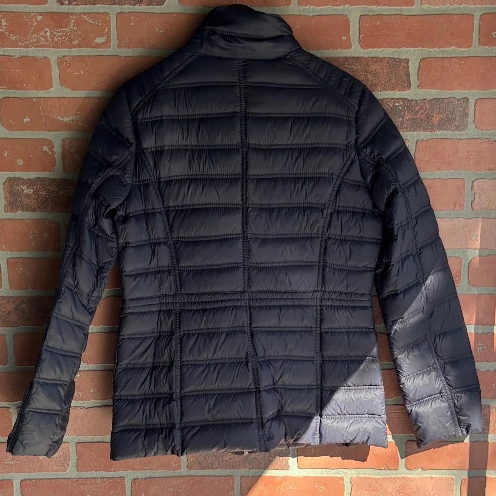 Michael Kors Navy Blue Puffer Jacket with Gold Accents